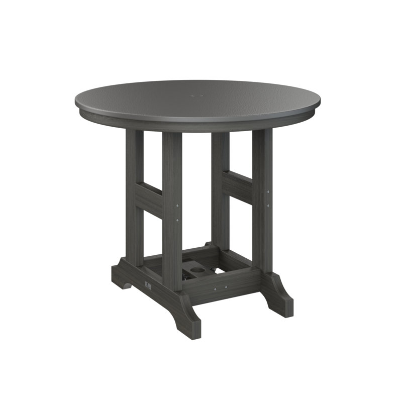 Table de salle à manger Garden Classic, H 30,87 po x l 38 po x P 38 po, Acier inoxydable martelé, Gris côtier