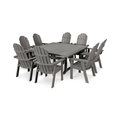 Plastic / Acrylic Top Trestle Base Dining Set
