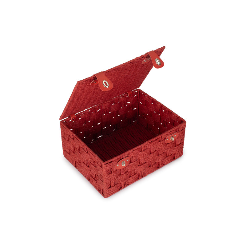 Paper Rope Gift Storage Hamper Basket, Red