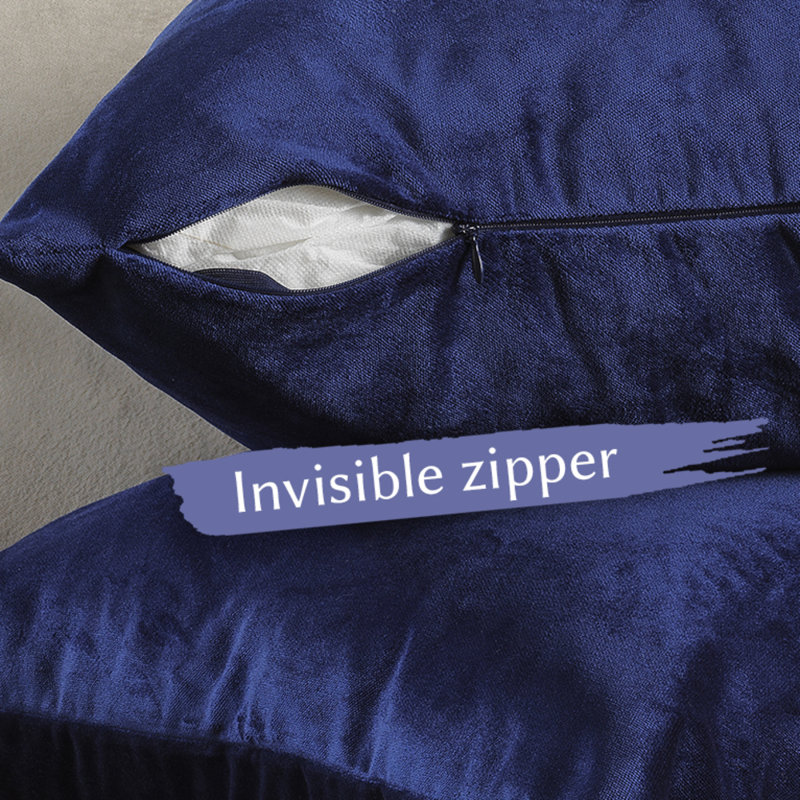 Matte Velvet Pillow Cover, 22" x 22", 46 Midnight Blue