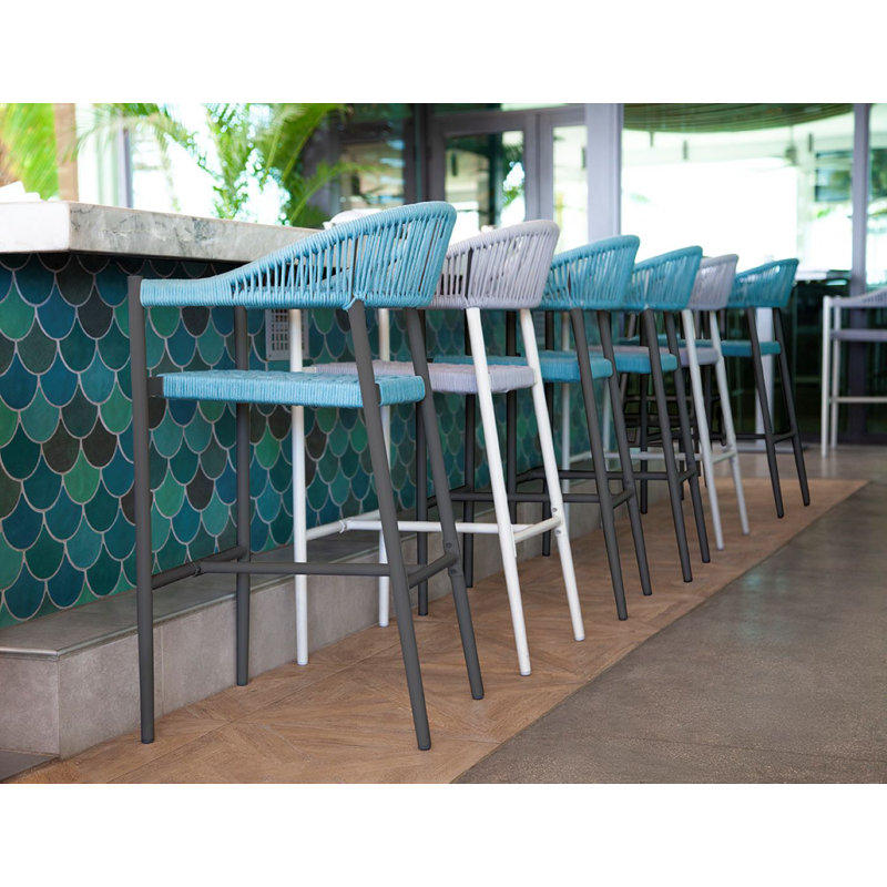 Tabouret de bar 29 po SKYE, Bleu sarcelle/Gris