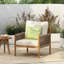 Chaise de patio en osier avec coussin