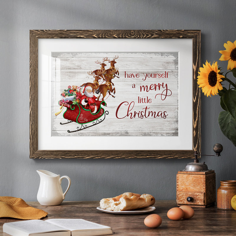 «Merry Little Christmas», reproduction d'art encadrée, Noyer, H 28 po x l 42 po x P 1,5 po