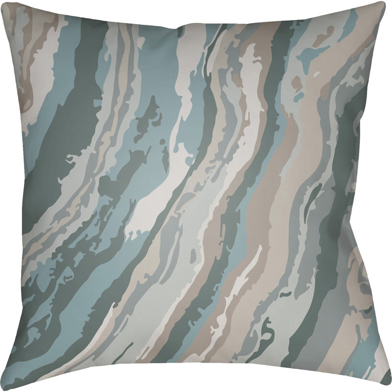 Coussin décoratif intérieur / extérieur Textures, H 20 po x l 20 po x P 4 po, Turquoise
