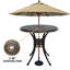 Table de patio en fonte d'aluminium avec trou pour parasol en bronze
