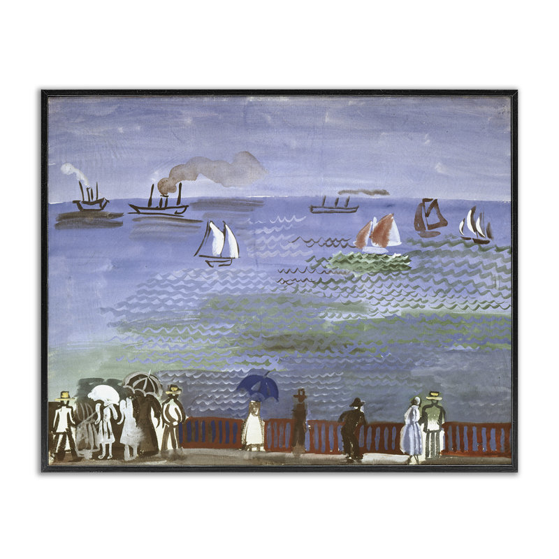 Scène nautique classique Raoul Dufy, estampe numérique encadrée par one1000paintings, Giclée encadrée noir minuit