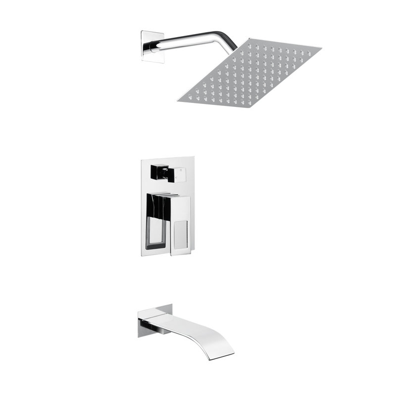 Robinet de baignoire et de douche avec valve brute, Chrome