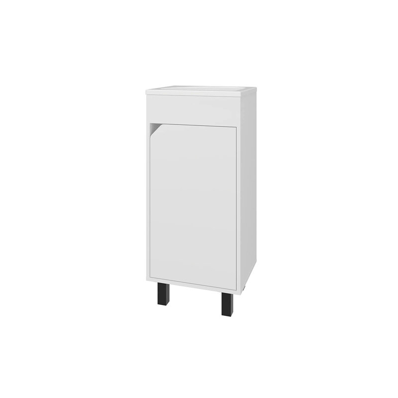Meuble-lavabo avec lavabo et robinet intégrés, Blanc