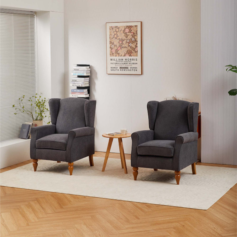 Ensemble de table basse et fauteuil, Gris foncé antique