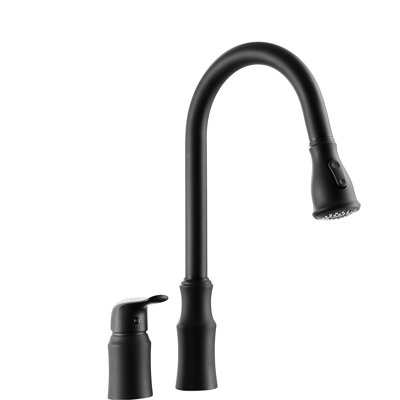 Robinet d'évier de cuisine, poignée séparée, agencement de couleur noir mat, style simple pour une régulation en douceur de la température et du débit, rétractable à 360 °, technologie d'étanchéité en céramique dans la cartouche, jet de pulvérisation
