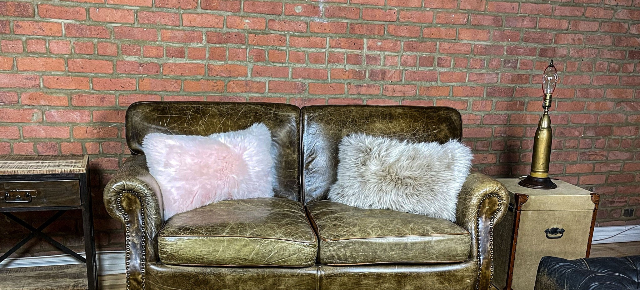 Set Of Two Taupe Natural Sheepskin Square Pillows Set Of Two Taupe Natural Sheepskin Square Pillows