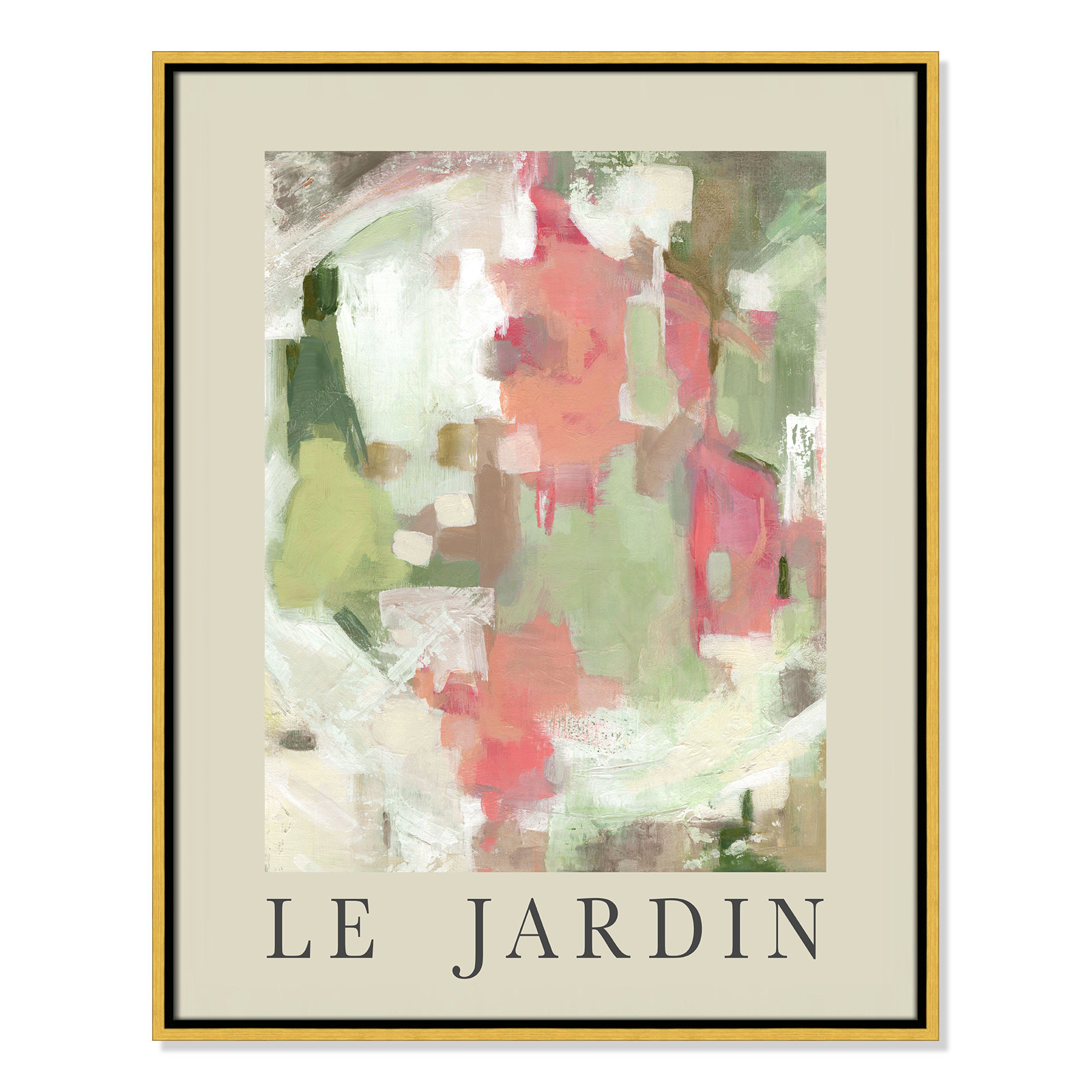 Botanical Poster Collection " Le Jardin " by Carol Robinson, No, 29.5" H x 23.5" W x 2" D, Gold Floater Frame