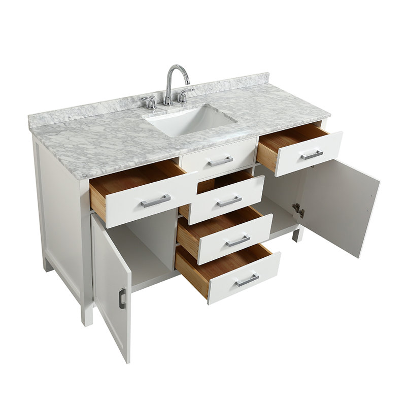 Ensemble de meuble-lavabo simple 61 po Bristol, Blanc