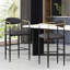 Ensemble de 2 tabourets de bar, tabourets de bar rembourrés à hauteur de comptoir avec dossier et pieds en fer pour îlot de cuisine, assise en tissu d'une capacité de poids de 260 lb-661459397