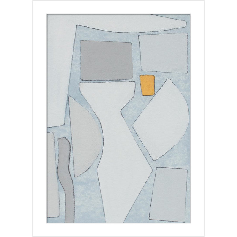 «Femi Elements Of The Chateau IV» par Rob Delamater, reproduction d'art encadrée, H 41 po x l 29 po x P 1 po, Blanc