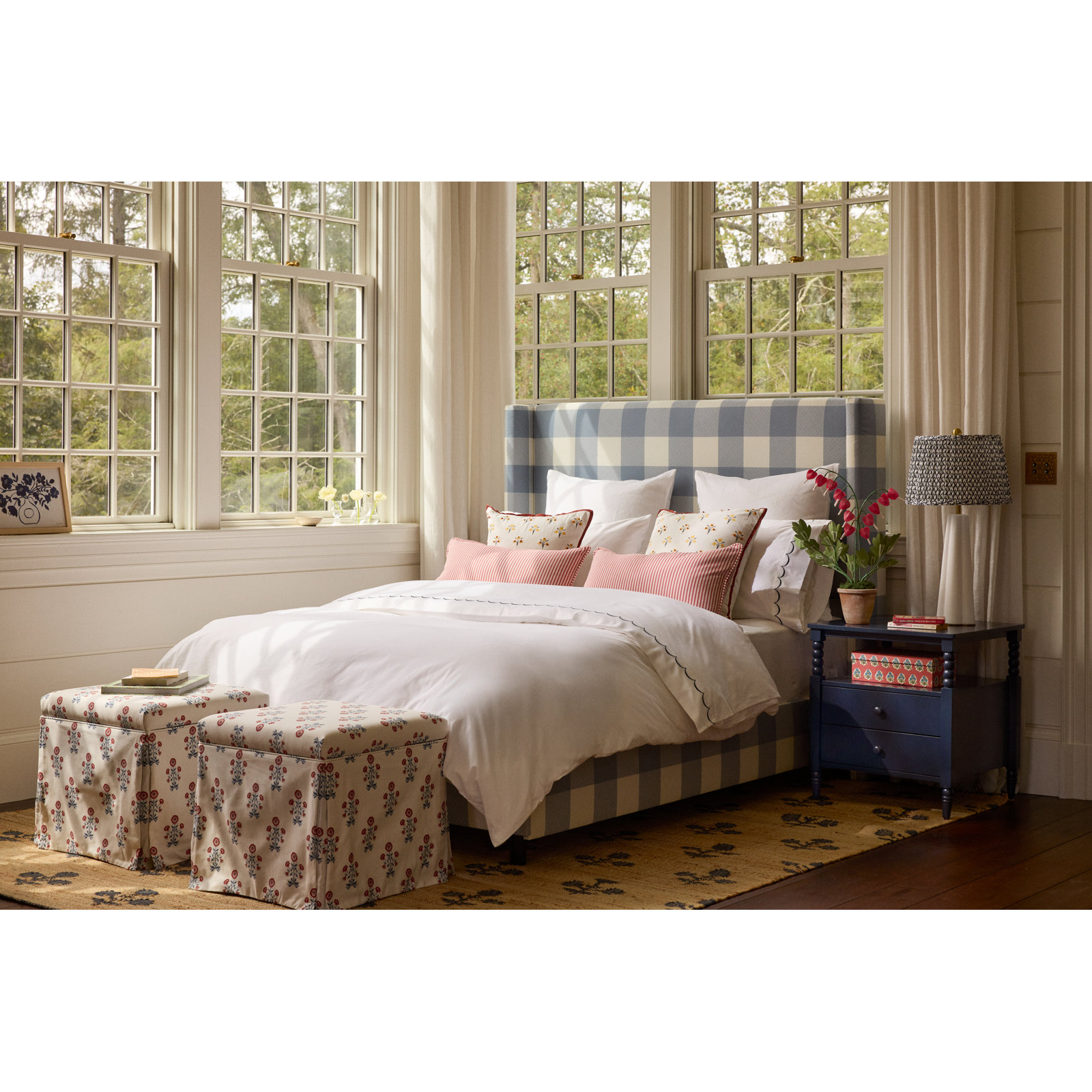 Erin Gates by Momeni Orchard Bloom Blue Hand Woven Wool and Jute Area Rug, Runner 2'3" x 8'