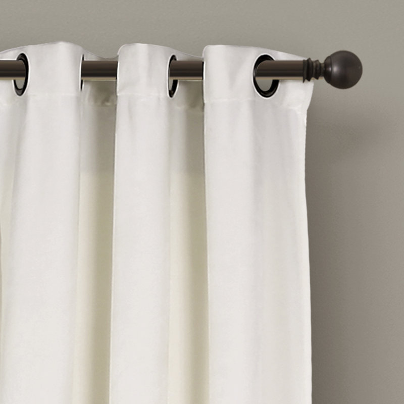 Prima Room Darkening Curtain Pair, White/Black