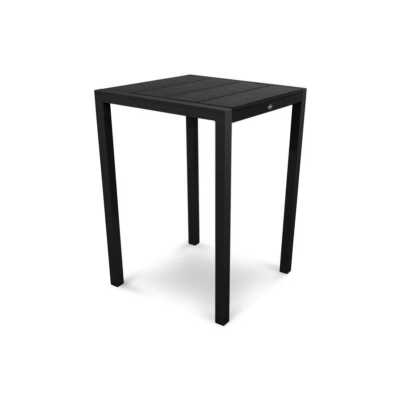 Table de bar POLYWOOD Surf City, Noir texturé / Noir anthracite, 30 po x 30 po