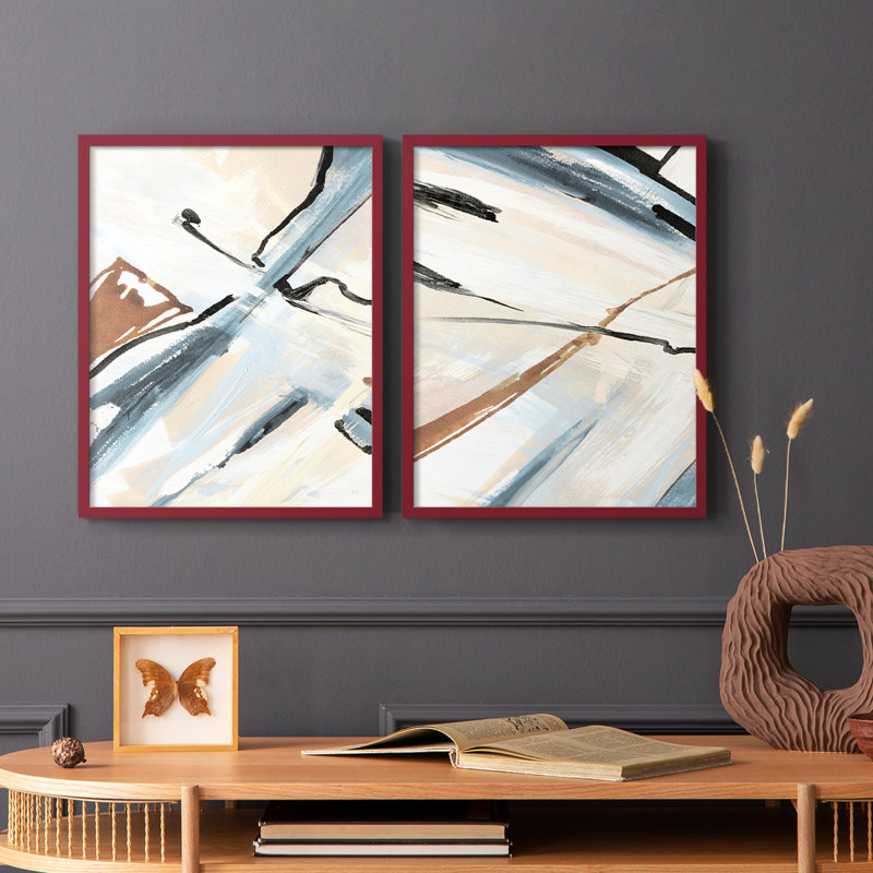 «Dancing Wind Revisit I», reproduction encadrée de qualité supérieure - prête à être accrochée - aucun clou requis - aucun clou requis