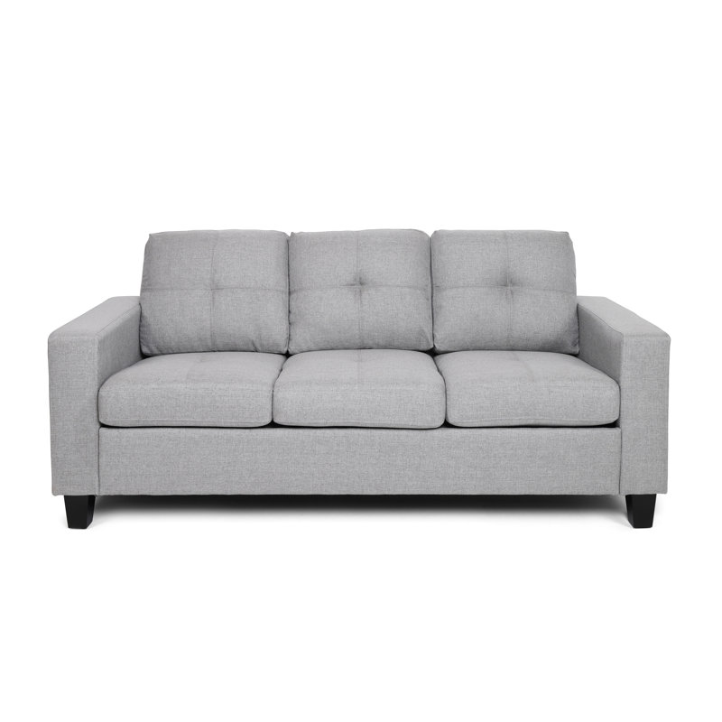 Trois avec pieds en bois - Option de sièges en tissu gris