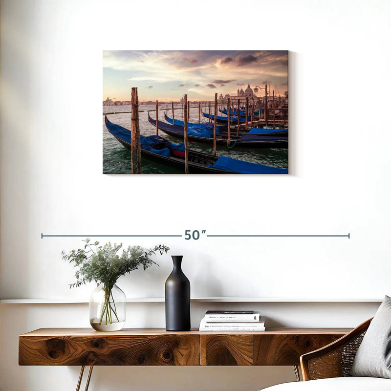 Mehar Venice Gondolas At Sunset, 20" H x 30" W