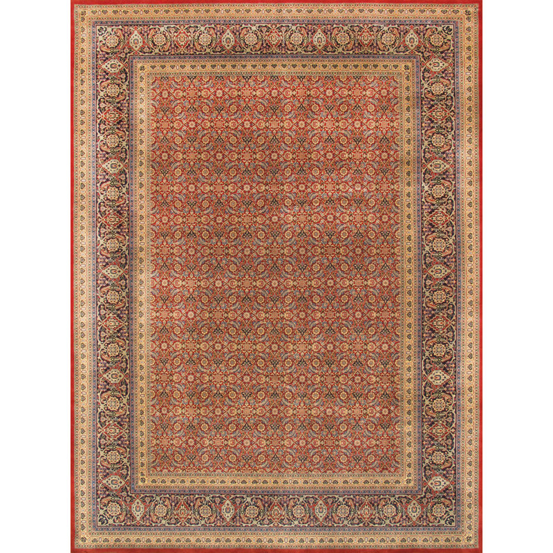 Baku Hand Knotted Wool Oriental Area Rug in Red/Beige/Blue, Round 8'