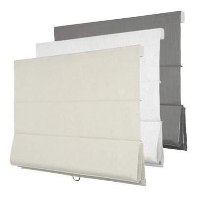 Blackout Roman Shades for Indoor Windows, Linen Beige，60"W X 48"H