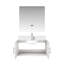 Meuble-lavabo blanc lustré 36 po X P 22 po avec plateau en marbre, robinet, miroir à DEL - et pour chauffer les taches P, robinet inclus, égratignures