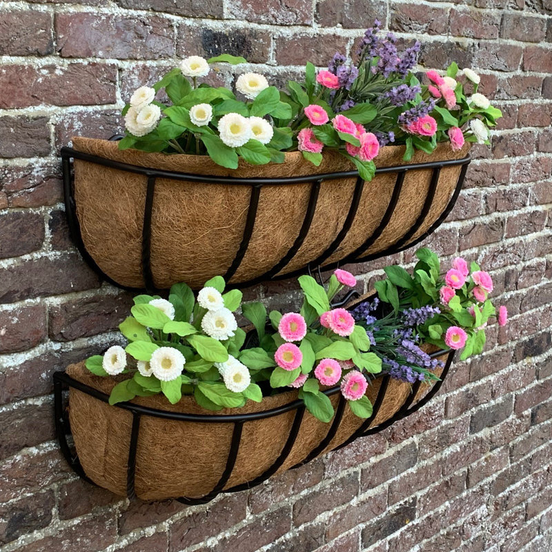 Alameen Metal Wall Planter, 20cm H x 75cm W x 20cm D
