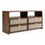 Emilio - Commode moderne en jute naturelle et noyer