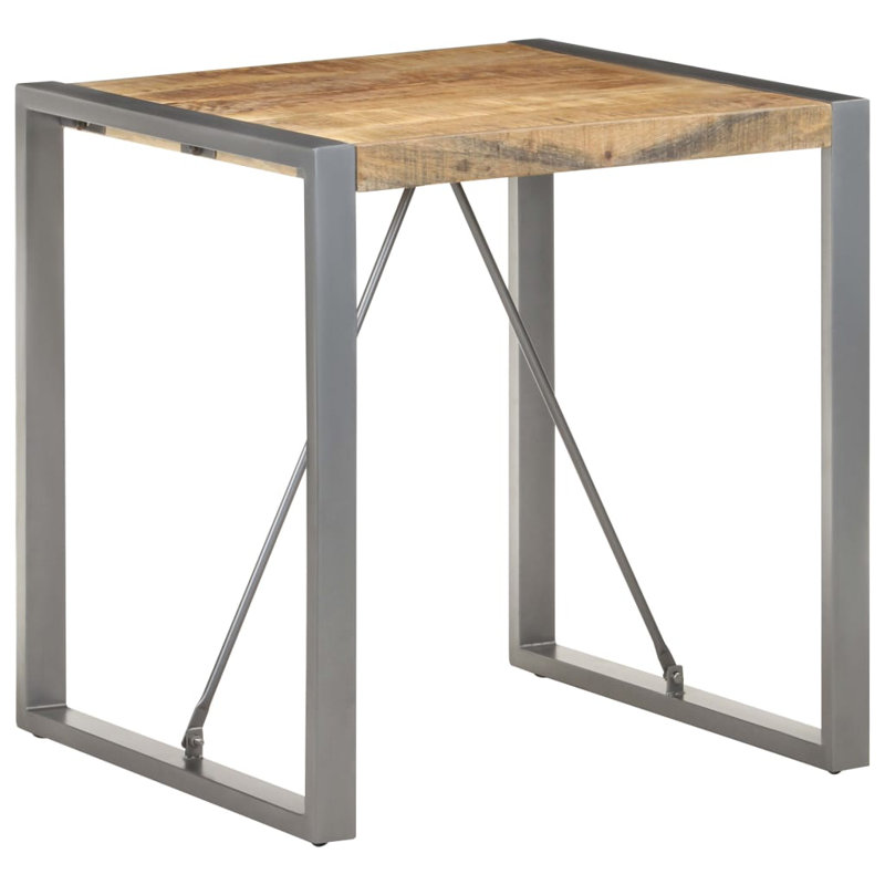 17 Stories Dining Table Mango Wood, Brown, Gray, 29.5" H x 27.6" L x 27.6" W
