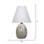 Capsule Travertine Table Lamp With Linen Shade