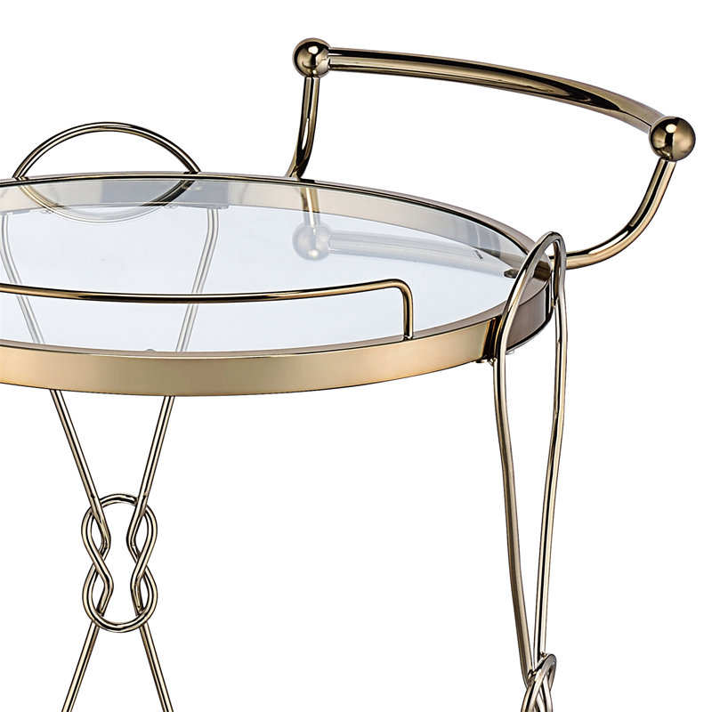 Zekera Champagne Finish Serving Cart(No Include Stool)
