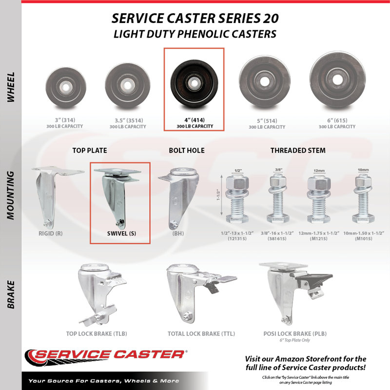 Phenolic Swivel Top Plate Caster