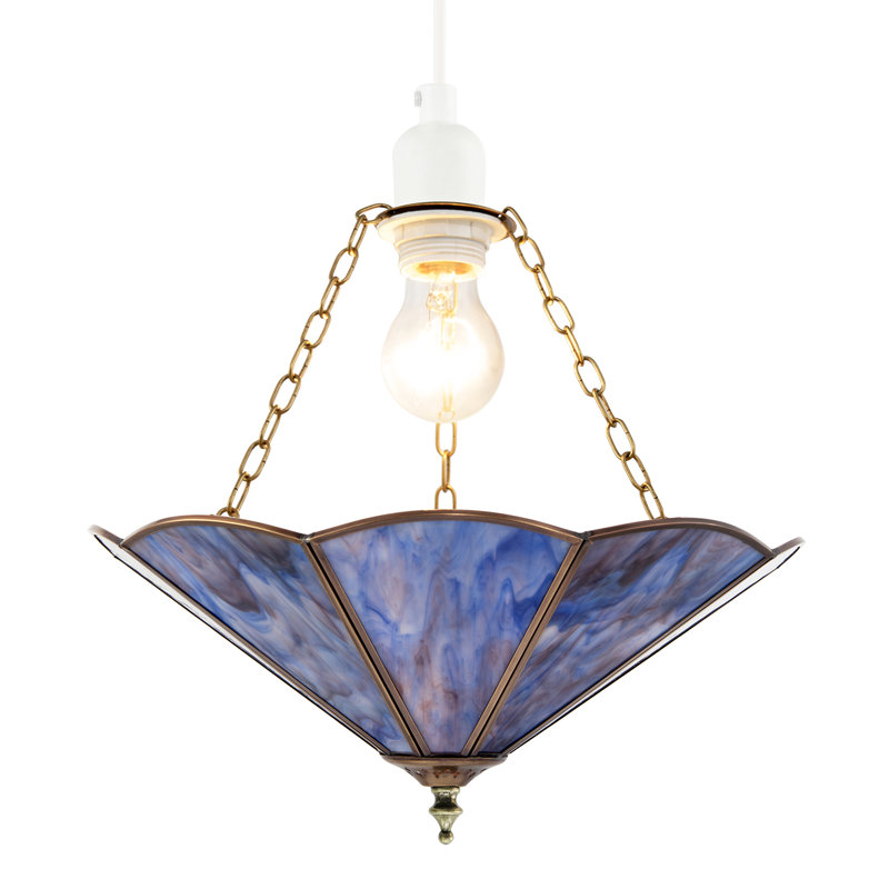 17cm H Glass Round Pendant Shade ( Screw On ), Purple