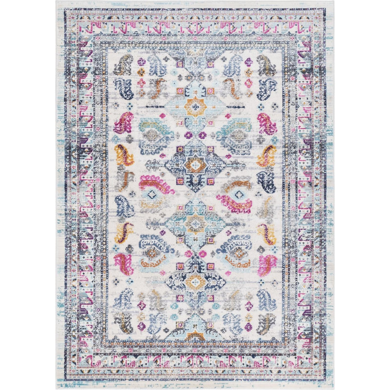 Tapis oriental ivoire, Rectangle 4 pi 1 po x 5 pi 11 po
