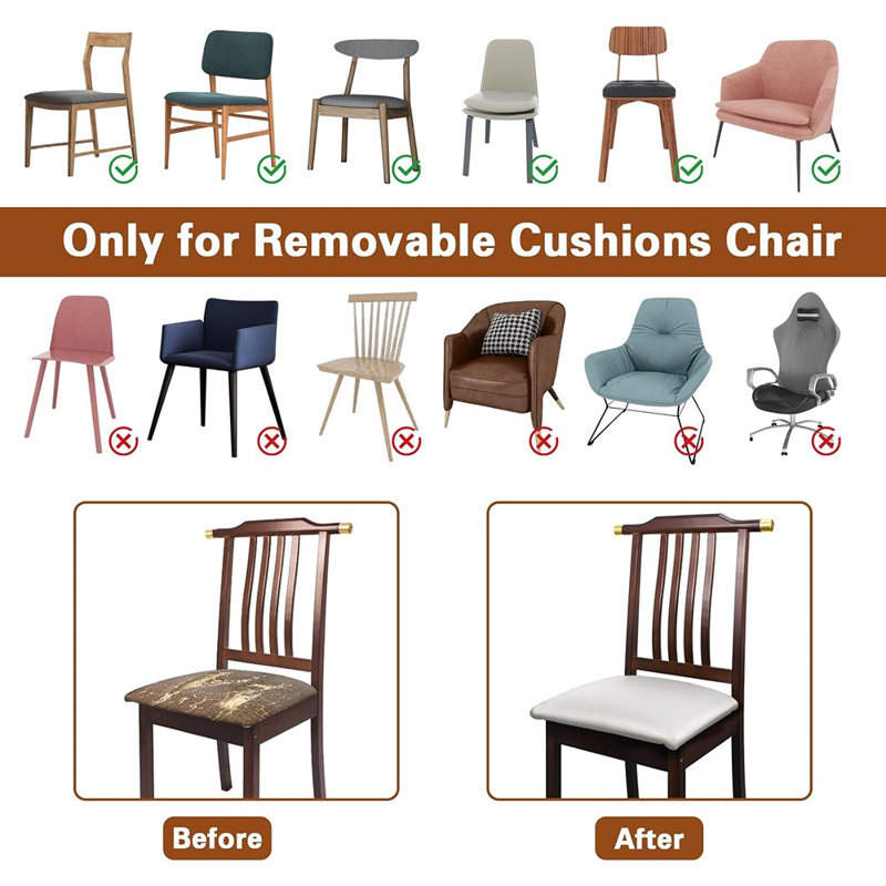 Housses de siège en cuir pour chaise de salle à manger - Blanc - Ensemble de 4