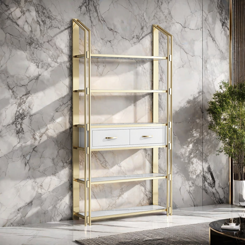 Bottesford, White, (5 Shelves) 78.7"H x 47.2"W x 11.8"D