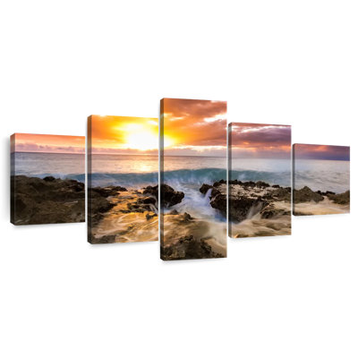 Beach Sinkhole At Sunset