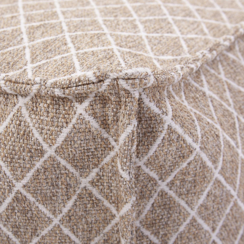 Square Pouf Grille Natural, Brown