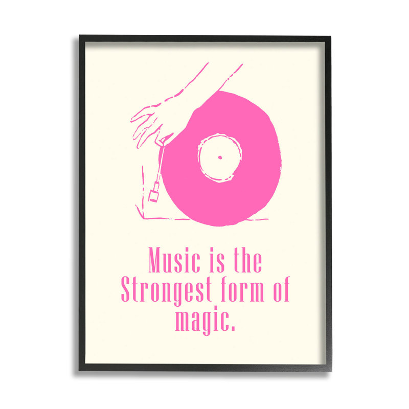 «Music Strongest Form Of Magic», estampe numérique par Melissa Wang, H 20 po x l 16 po x P 1,5 po, Cadre noir