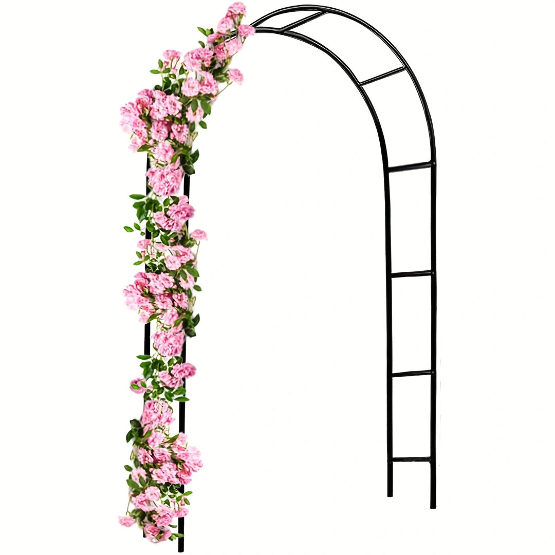 2.4m Garden Arch Trellis For Climbing Plants - Metal Arbor With Coating, For Roses, Ivy, Vine, Yard, Patio, Lawn Entrance, outdoor Wedding Decoration