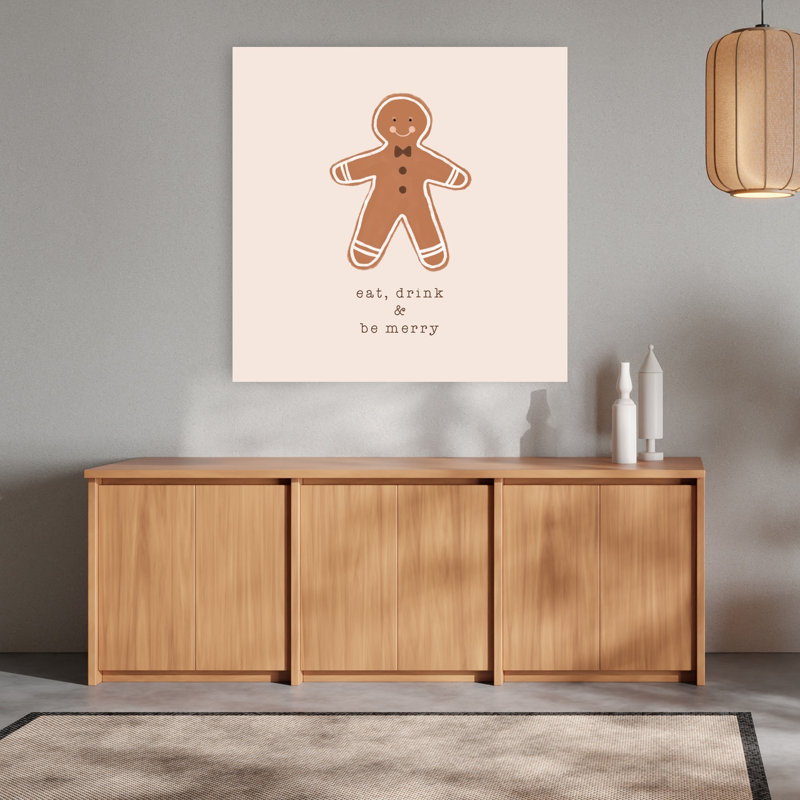 «Merry Gingerbread Man Abstract Contemporary Landscape Nature», reproduction d'art mural, 48" H x 48" W