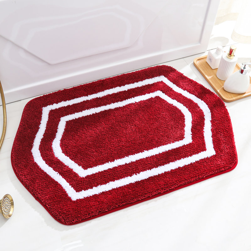 Non-Slip Bath Rug, 61cm W x 91.4cm L, Red
