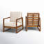  Arilynn Modern Coastal Vietnam Acacia Wood Outdoor Club Chair with Cushions-216857973