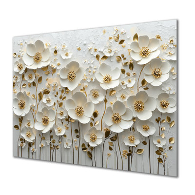 Pure Cream Wildflower Bloom I - Traditional Metal Art Print, Wildflowers Metal Wall Decor