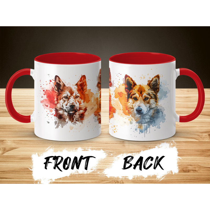 Ceramic Coffee Mug, Red, 3