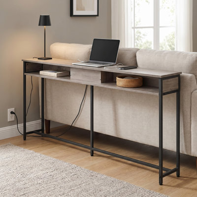 Console de 70,9 pouces avec prise de courant et tablettes