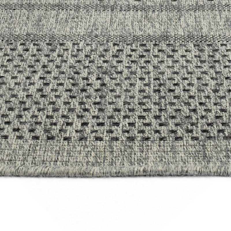 Tapis rectangulaire moderne, transitionnel, géométrique, du Sud-Ouest, texturé, Rectangle 4pi x 6 pi