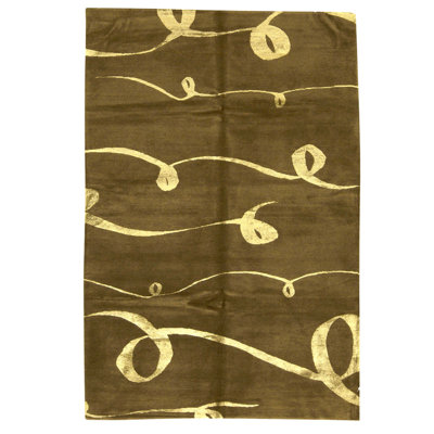 Handmade Silk and Wool Area Rug